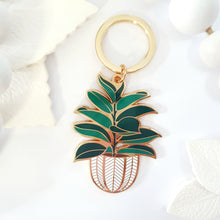 Load image into Gallery viewer, Rubber Tree Enamel Keyring
