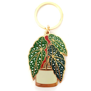 Begonia Maculata Enamel Keyring