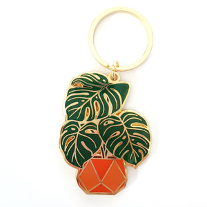 Monstera Deliciosa Enamel Keyring