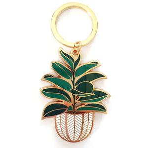 Rubber Tree Enamel Keyring