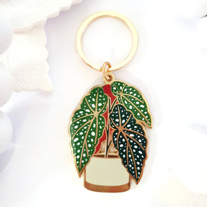 Begonia Maculata Enamel Keyring