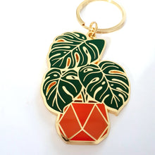 Load image into Gallery viewer, Monstera Deliciosa Enamel Keyring
