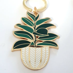 Rubber Tree Enamel Keyring