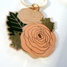 Load image into Gallery viewer, Ranunculus Enamel Keyring
